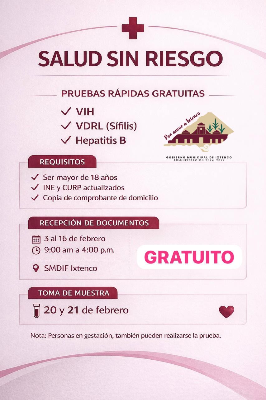 Impulsan campaña “Salud Sin Riesgo” para la detección oportuna de ETS en Ixtenco