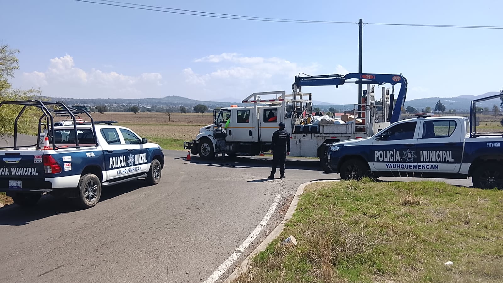 BRINDA APOYO POLICÍA MUNICIPAL DE YAUHQUEMEHCAN ANTE DESCARRILAMIENTO FERROVIARIO