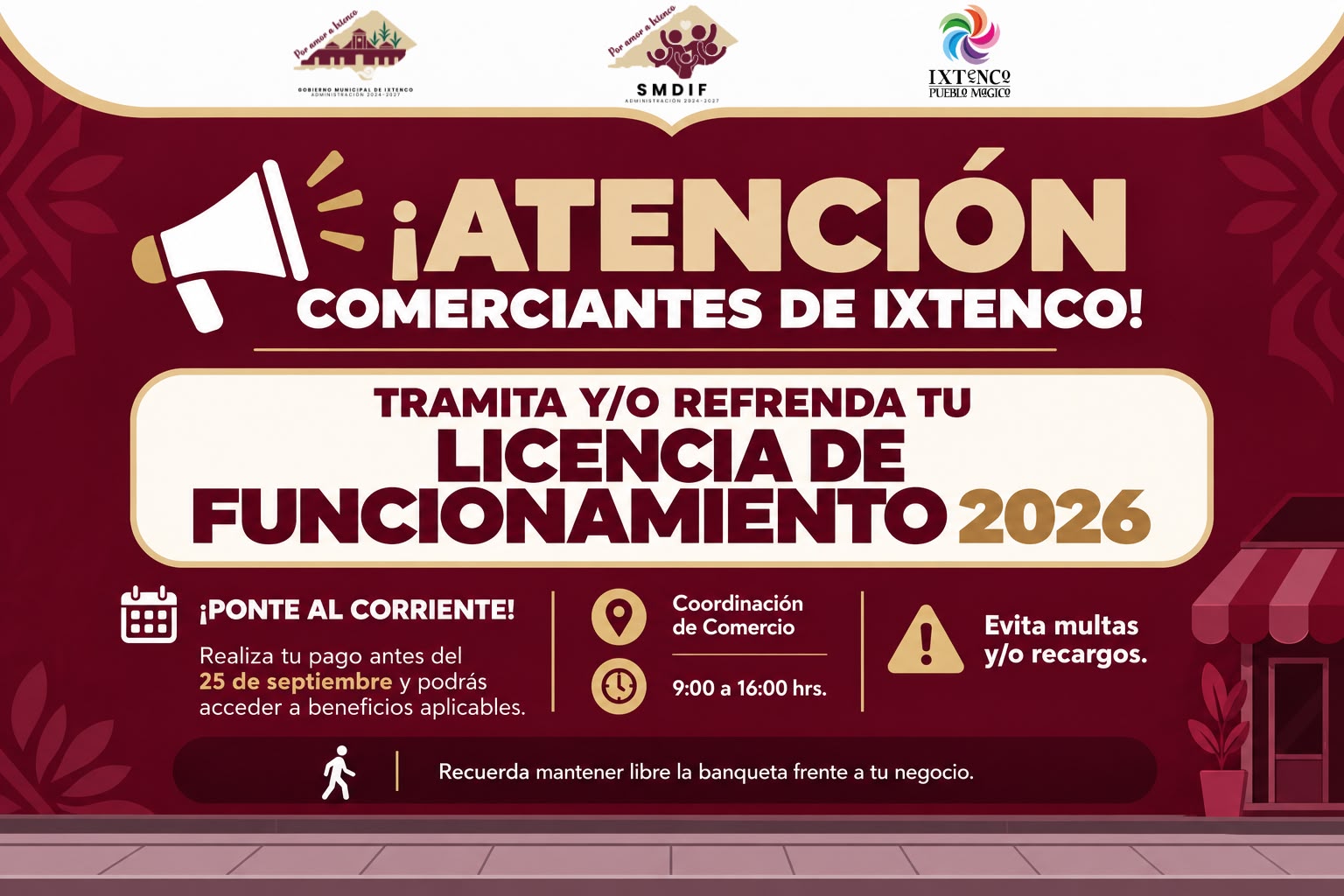 GOBIERNO DE IXTENCO LLAMA A COMERCIANTES A REGULARIZAR SU LICENCIA DE FUNCIONAMIENTO
