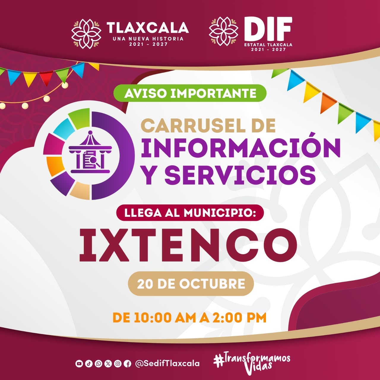 LLEGARÁ A IXTENCO EL CARRUSEL DE INFORMACIÓN Y SERVICIOS DEL SEDIF TLAXCALA